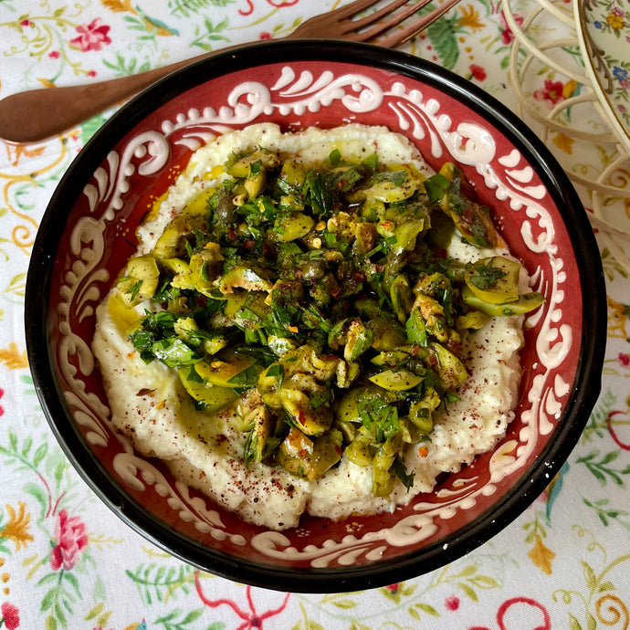 Crushed Olives Over Whipped Feta & Ricotta